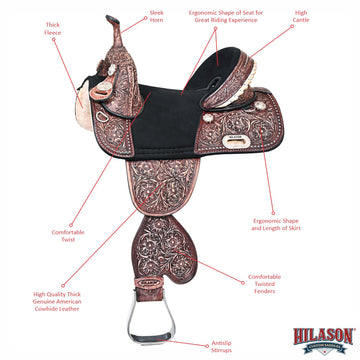 Western Horse Child Saddle Treeless American Leather Barrel